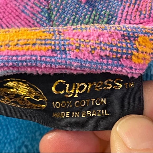 VINTAGE CYPRESS BY JUANA HEAVY COTTON TERRY BATH ROBE SUNRISE PINEAPPLE ONE SIZE - Picture 6 of 16